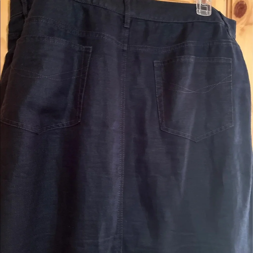 Navy linen pencil skirt - Picture 4 of 8